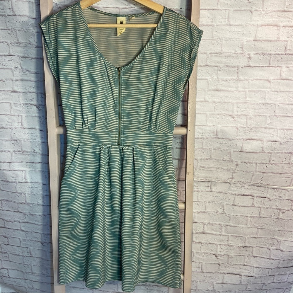 💝 Anthro Needle & Thread Teal & Taupe Dress